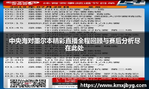 中央海对墨尔本精彩直播全程回顾与赛后分析尽在此处